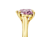 Yellow gold Fancy Pink Heart  Solitaire Engagement Ring with Six-Prong Setting and Classic Band