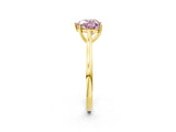 Yellow gold Fancy Pink Heart  Solitaire Heart Prong Engagement Ring with Tapered Band_57