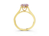 Yellow gold Fancy Pink Heart  Solitaire Heart Prong Engagement Ring with Tapered Band_58