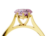 Yellow gold Fancy Pink Heart  Solitaire Heart Prong Engagement Ring with Tapered Band_59