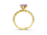 Yellow gold Fancy Pink Heart  Solitaire Marquise Side Stone Prong Setting Ring_47