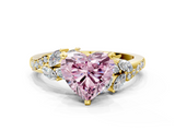 Yellow gold Fancy Pink Heart  Solitaire Marquise Twist Band with Six-Prong Setting_37
