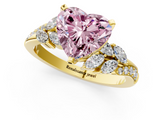 Yellow gold Fancy Pink Heart  Solitaire Marquise Twist Band with Six-Prong Setting_38