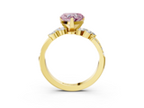 Yellow gold Fancy Pink Heart  Solitaire Marquise Twist Band with Six-Prong Setting_40