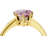 Yellow gold Fancy Pink Heart  Solitaire Pavé Band Prong Setting Ring_24