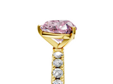 Yellow gold Fancy Pink Heart  Solitaire Pavé Band with Four-Prong Setting_160