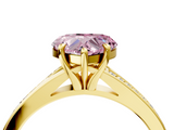 Yellow gold Fancy Pink Heart  Solitaire Pavé Band with Four-Prong Setting_49