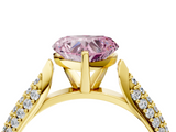 Yellow gold Fancy Pink Heart  Solitaire Pavé Diamond Engagement Ring with Four-Prong Setting_143