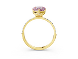 Yellow gold Fancy Pink Heart  Solitaire Pavé Diamond Engagement Ring with Four-Prong Setting_28