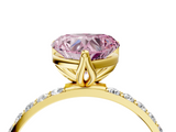 Yellow gold Fancy Pink Heart  Solitaire Pavé Diamond Engagement Ring with Four-Prong Setting_29