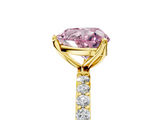 Yellow gold Fancy Pink Heart  Solitaire Pavé Diamond Engagement Ring with Four-Prong Setting_30