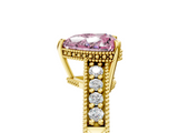 Yellow gold Fancy Pink Heart  Solitaire Pavé Diamond Milgrain Engagement Ring with Four-Prong Setting_8
