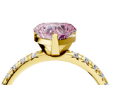 Yellow gold Fancy Pink Heart  Solitaire Pave Diamond Engagement Ring with Four-Prong Setting_350
