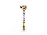 Yellow gold Fancy Pink Heart  Solitaire Pave Diamond Engagement Ring with Prong Setting_22