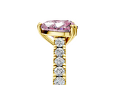 Yellow gold Fancy Pink Heart  Solitaire Pave Diamond Engagement Ring with Prong Setting_25