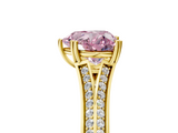 Yellow gold Fancy Pink Heart  Solitaire Pave Split Shank Engagement Ring with Six-Prong Setting_42