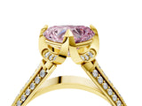 Yellow gold Fancy Pink Heart  Solitaire Pave Split Shank Ring with Four-Prong Setting_85