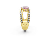 Yellow gold Fancy Pink Heart  Solitaire Split Shank Pave Diamond Ring_50