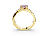 Yellow gold Fancy Pink Heart  Solitaire Split Shank Pave Diamond Ring_51