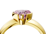 Yellow gold Fancy Pink Heart  Solitaire Tension Set Diamond Ring with Wide Band_41