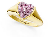Yellow gold Fancy Pink Heart  Solitaire Tension Set Diamond Ring_21