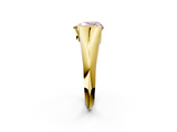 Yellow gold Fancy Pink Heart  Solitaire Tension Set Diamond Ring_22