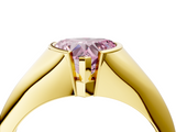Yellow gold Fancy Pink Heart  Solitaire Tension Set Diamond Ring_24