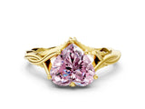 Yellow gold Fancy Pink Heart  Solitaire Twist Band Six-Prong Setting 1