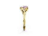 Yellow gold Fancy Pink Heart  Solitaire Twist Band Six-Prong Setting 3