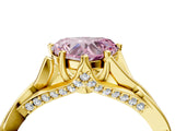 Yellow gold Fancy Pink Heart  Solitaire Twist Band Six-Prong Setting 5