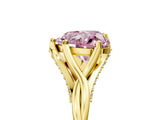 Yellow gold Fancy Pink Heart  Solitaire Twist Band Six-Prong Setting