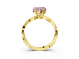 Yellow gold Fancy Pink Heart  Solitaire Twist Band with Pavé Accents and Four-Prong Setting_24