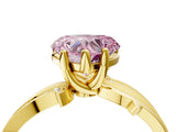 Yellow gold Fancy Pink Heart  Solitaire Twist Band with Pavé Accents and Four-Prong Setting_25