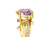 Yellow gold Fancy Pink Heart  Solitaire Twist Band with Pavé Accents and Four-Prong Setting_26