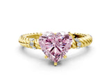 Yellow gold Fancy Pink Heart  Solitaire Twisted Band Prong Set Engagement Ring_60