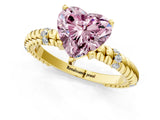 Yellow gold Fancy Pink Heart  Solitaire Twisted Band Prong Set Engagement Ring_61