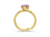 Yellow gold Fancy Pink Heart  Solitaire Twisted Band Prong Set Engagement Ring_63