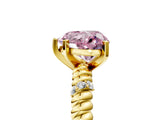 Yellow gold Fancy Pink Heart  Solitaire Twisted Band Prong Set Engagement Ring_65