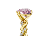 Yellow gold Fancy Pink Heart  Solitaire Twisted Band with Pavé Accents and Four-Prong Setting_8