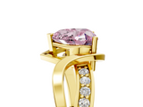Yellow gold Fancy Pink Heart  Solitaire Twisted Band with Prong Setting_8