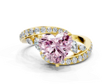 Yellow gold Fancy Pink Heart  Solitaire with Pavé Twist Band and Four-Prong Setting_56