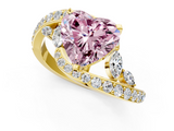 Yellow gold Fancy Pink Heart  Solitaire with Pavé Twist Band and Four-Prong Setting_57