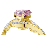 Yellow gold Fancy Pink Heart  Solitaire with Pavé Twist Band and Four-Prong Setting_60