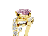 Yellow gold Fancy Pink Heart  Solitaire with Pavé Twist Band and Four-Prong Setting_61