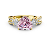 Yellow gold Fancy Pink Heart  Three-Stone Diamond Ring with Pavé Split Shank and Four-Prong Setting_88