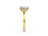 Yellow gold Fancy Pink Heart  and Emerald Cut Toi Moi Ring with Prong Setting_48