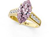 Yellow gold Fancy Pink Marquise  Brilliant Channel-Set Solitaire Ring with Four-Prong Setting_22