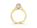 Yellow gold Fancy Pink Marquise  Brilliant Cut Diamond Engagement Ring with Pavé Band and Four-Prong Setting_51