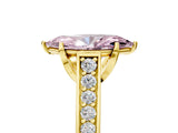 Yellow gold Fancy Pink Marquise  Brilliant Cut Diamond Engagement Ring with Pavé Band and Four-Prong Setting_53