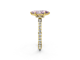Yellow gold Fancy Pink Marquise  Brilliant Pavé Band Solitaire with Four-Prong Setting_60